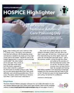 Hospice Highlighter Newsletter - 2017-04