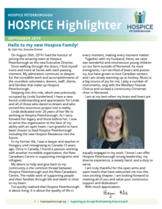 Hospice Highlighter Newsletter - 2019-09